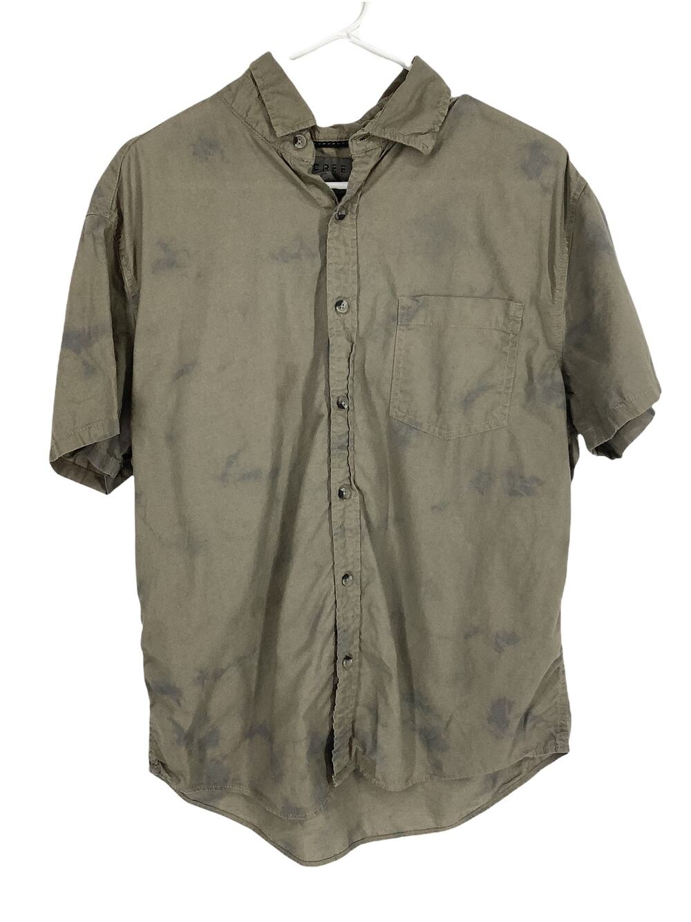 Decree Tie Dye Short Sleeve Button Down Shirt Men's Size Large